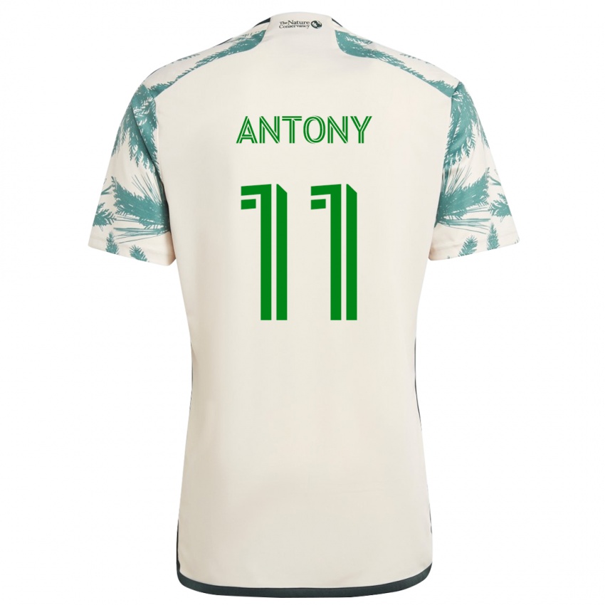 Niño Camiseta Antony #11 Beige Marrón 2ª Equipación 2024/25 La Camisa México