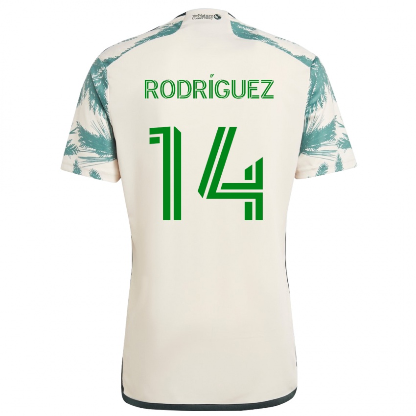 Niño Camiseta Jonathan Rodriguez #14 Beige Marrón 2ª Equipación 2024/25 La Camisa México