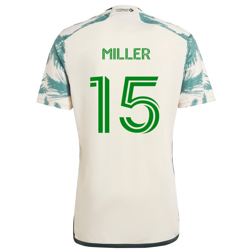 Niño Camiseta Eric Miller #15 Beige Marrón 2ª Equipación 2024/25 La Camisa México