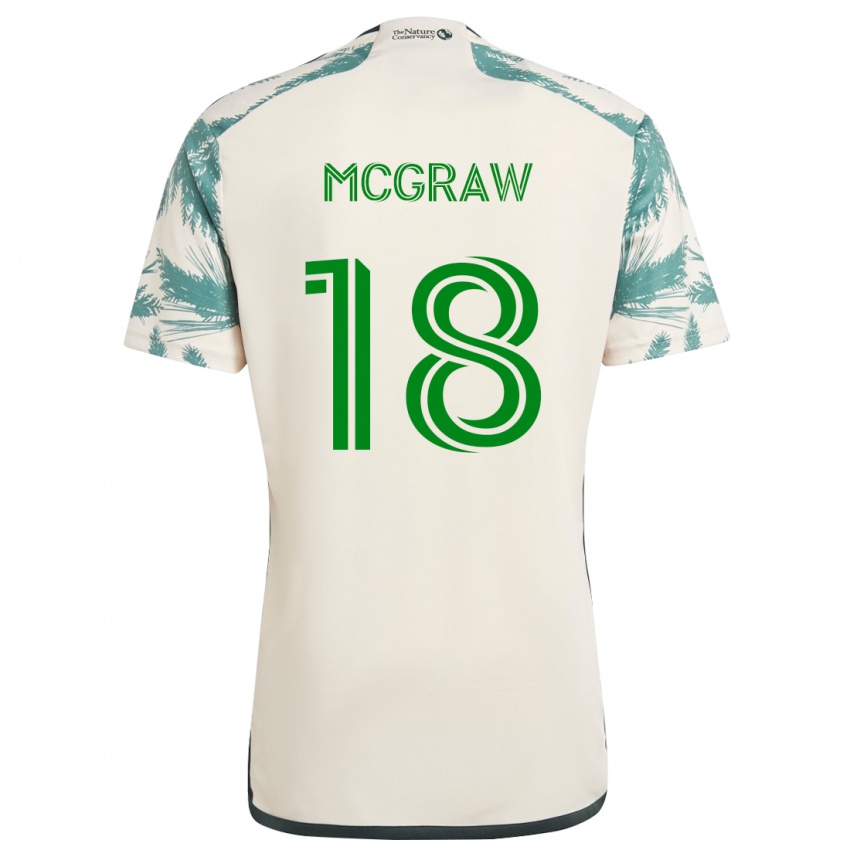 Niño Camiseta Zac Mcgraw #18 Beige Marrón 2ª Equipación 2024/25 La Camisa México