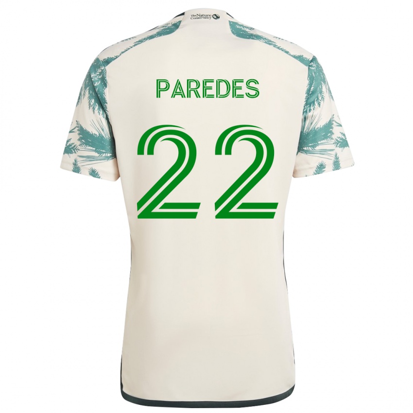 Niño Camiseta Cristhian Paredes #22 Beige Marrón 2ª Equipación 2024/25 La Camisa México