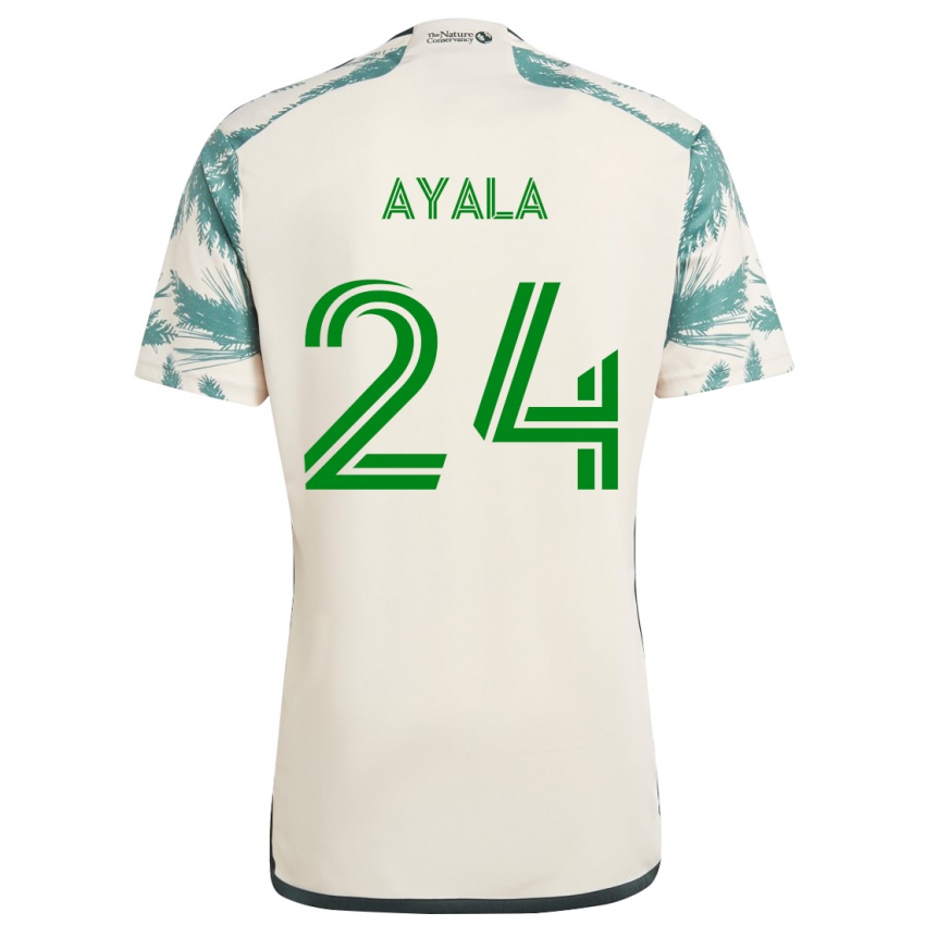 Niño Camiseta David Ayala #24 Beige Marrón 2ª Equipación 2024/25 La Camisa México