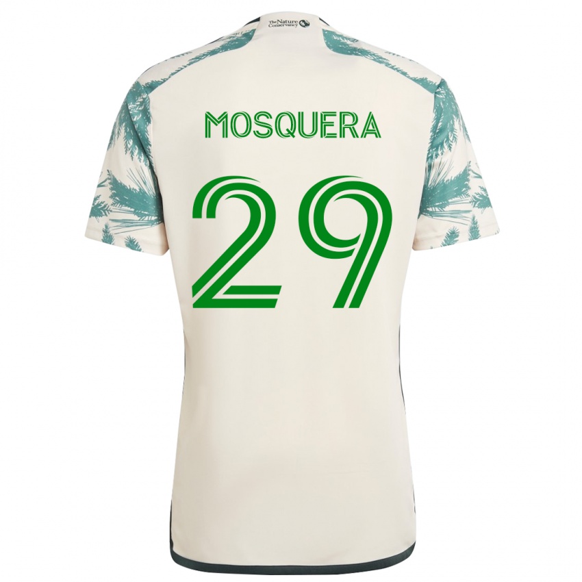 Niño Camiseta Juan David Mosquera #29 Beige Marrón 2ª Equipación 2024/25 La Camisa México