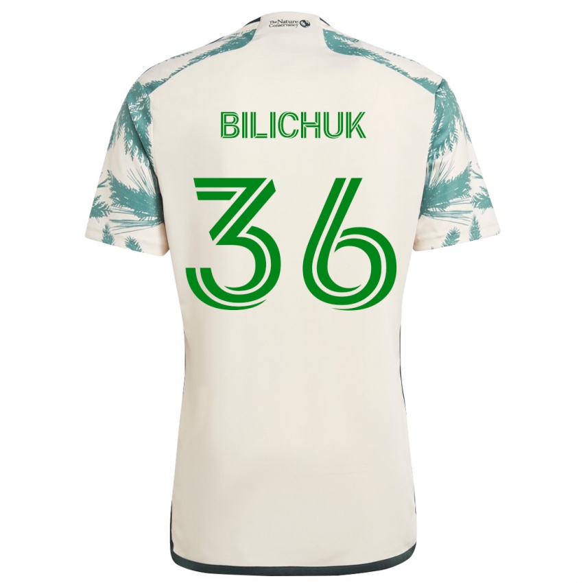 Niño Camiseta Ryan Bilichuk #36 Beige Marrón 2ª Equipación 2024/25 La Camisa México