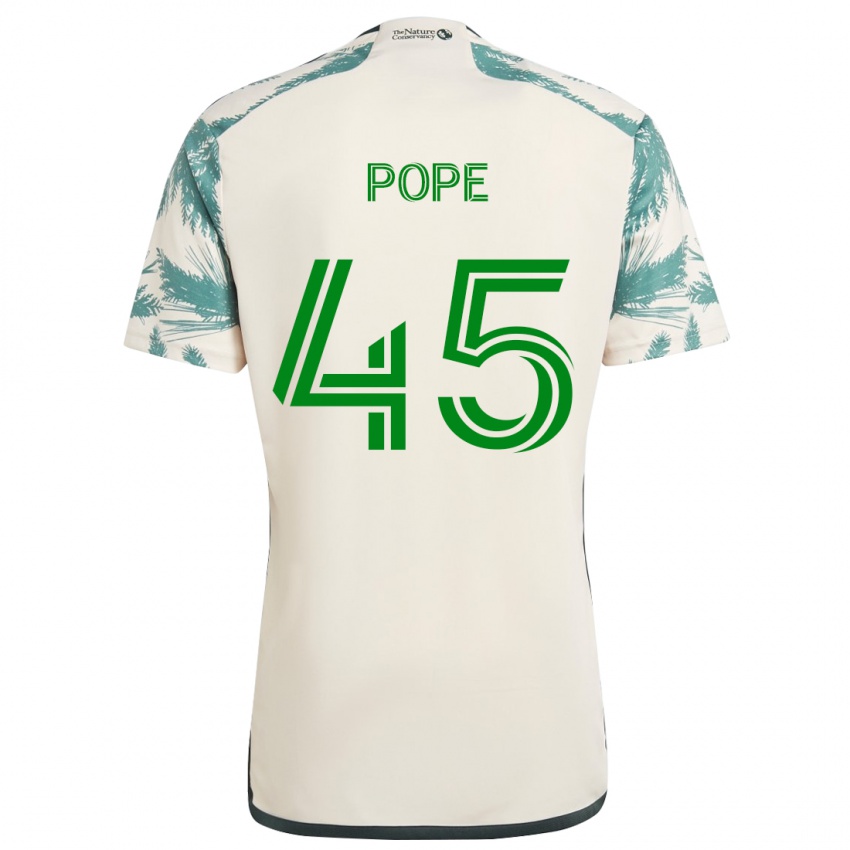 Niño Camiseta Blake Pope #45 Beige Marrón 2ª Equipación 2024/25 La Camisa México