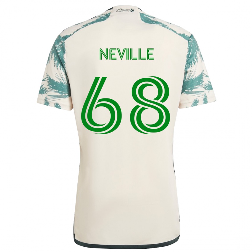 Niño Camiseta Harvey Neville #68 Beige Marrón 2ª Equipación 2024/25 La Camisa México