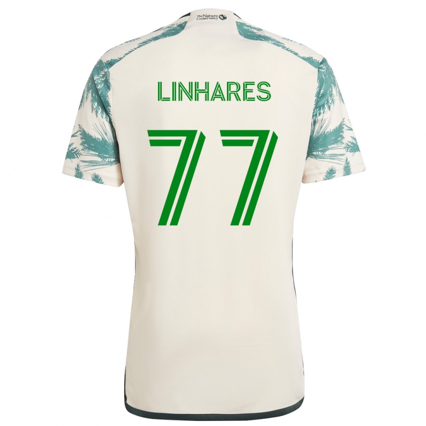 Niño Camiseta Kyle Linhares #77 Beige Marrón 2ª Equipación 2024/25 La Camisa México