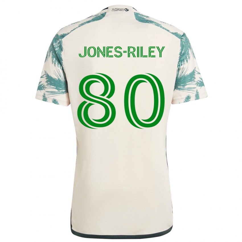 Niño Camiseta Jaden Jones-Riley #80 Beige Marrón 2ª Equipación 2024/25 La Camisa México