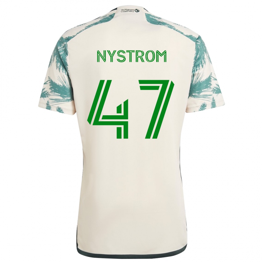 Niño Camiseta Maximo Nystrom #47 Beige Marrón 2ª Equipación 2024/25 La Camisa México