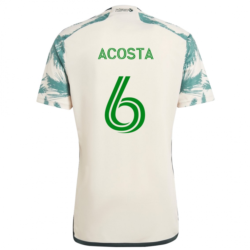 Niño Camiseta Bryan Acosta #6 Beige Marrón 2ª Equipación 2024/25 La Camisa México