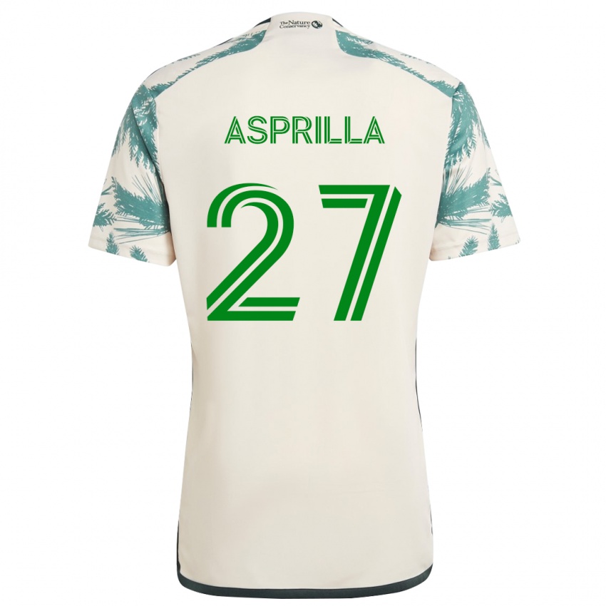 Niño Camiseta Dairon Asprilla #27 Beige Marrón 2ª Equipación 2024/25 La Camisa México