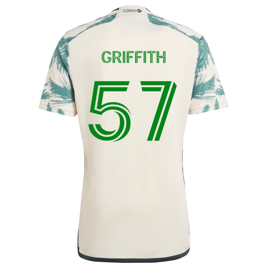 Niño Camiseta Víctor Griffith #57 Beige Marrón 2ª Equipación 2024/25 La Camisa México