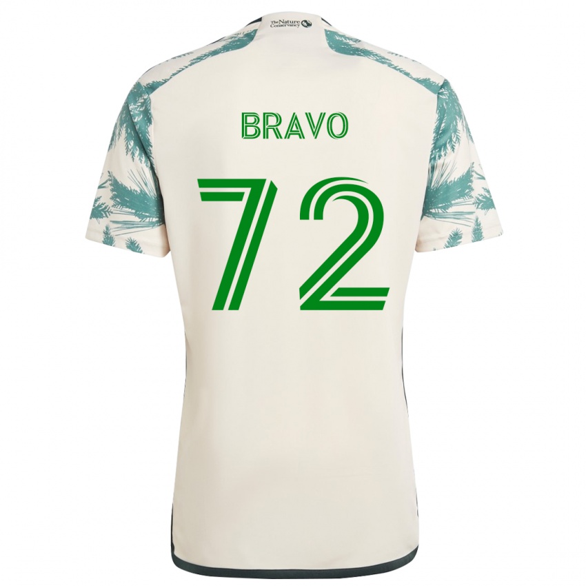 Niño Camiseta Julian Bravo #72 Beige Marrón 2ª Equipación 2024/25 La Camisa México