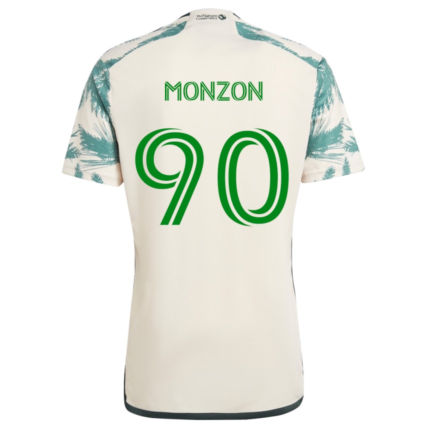 Niño Camiseta Florián Monzón #90 Beige Marrón 2ª Equipación 2024/25 La Camisa México