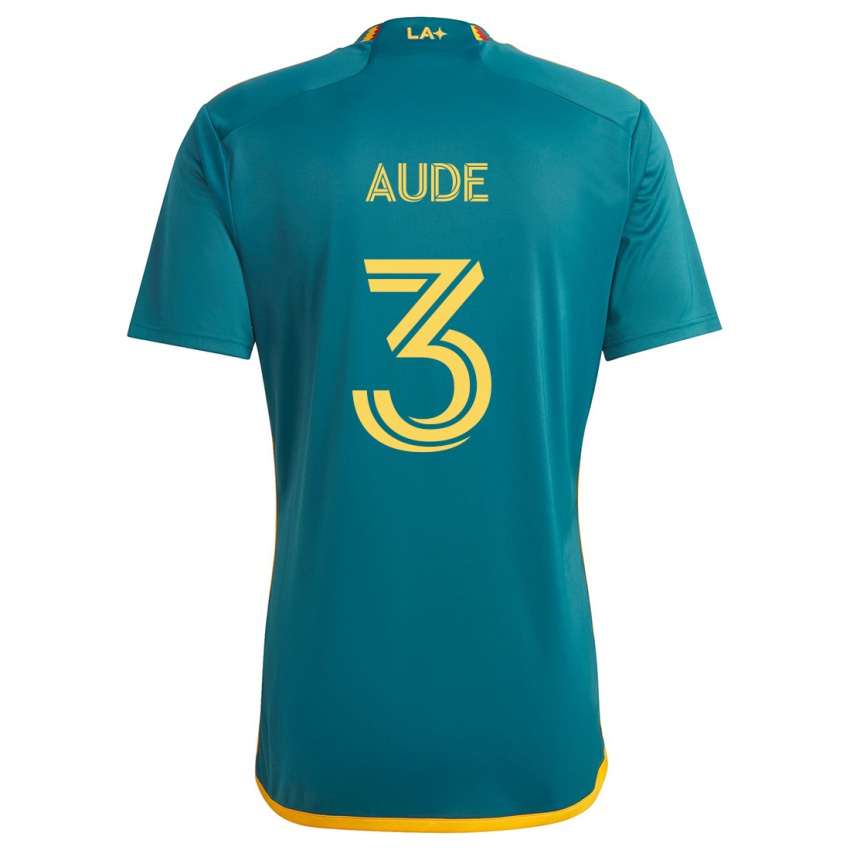 Niño Camiseta Julián Aude #3 Verde Amarillo 2ª Equipación 2024/25 La Camisa México