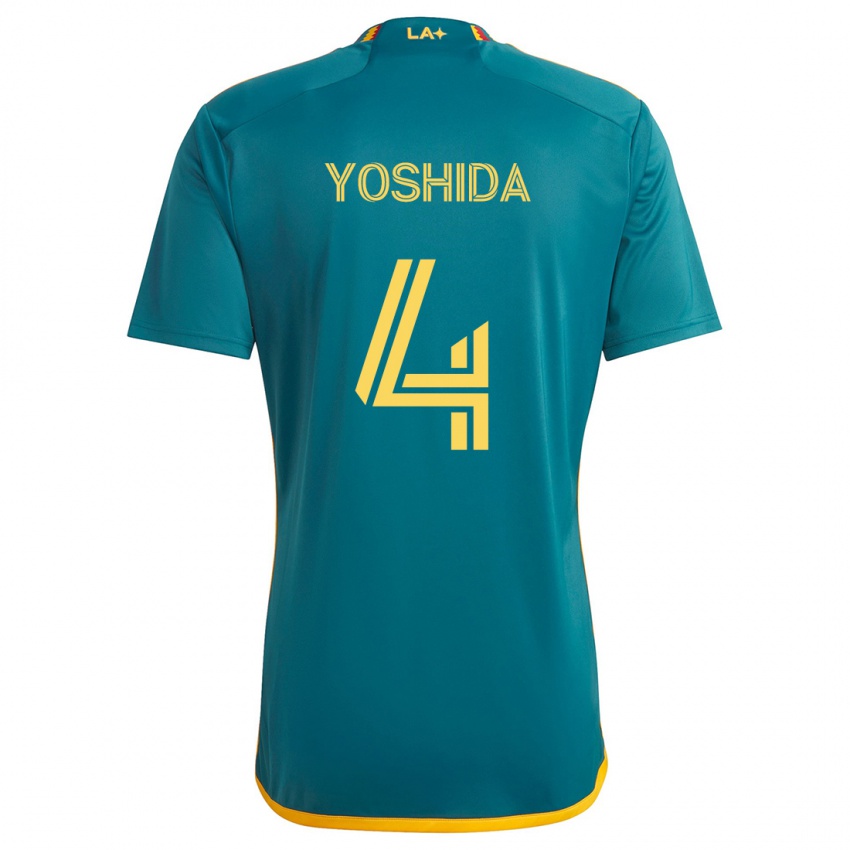 Niño Camiseta Maya Yoshida #4 Verde Amarillo 2ª Equipación 2024/25 La Camisa México