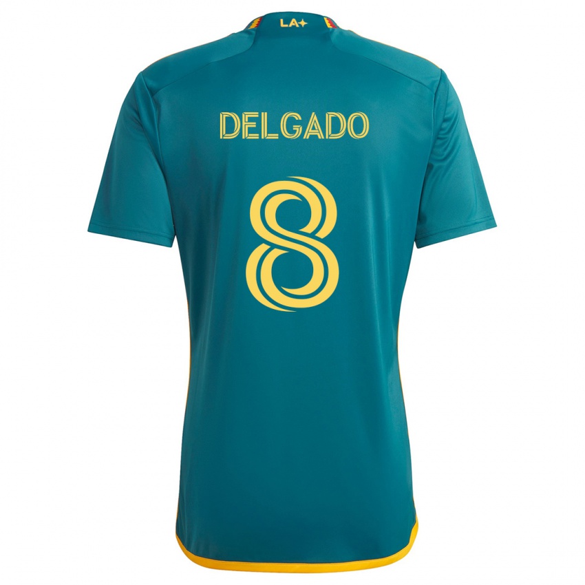 Niño Camiseta Mark Delgado #8 Verde Amarillo 2ª Equipación 2024/25 La Camisa México