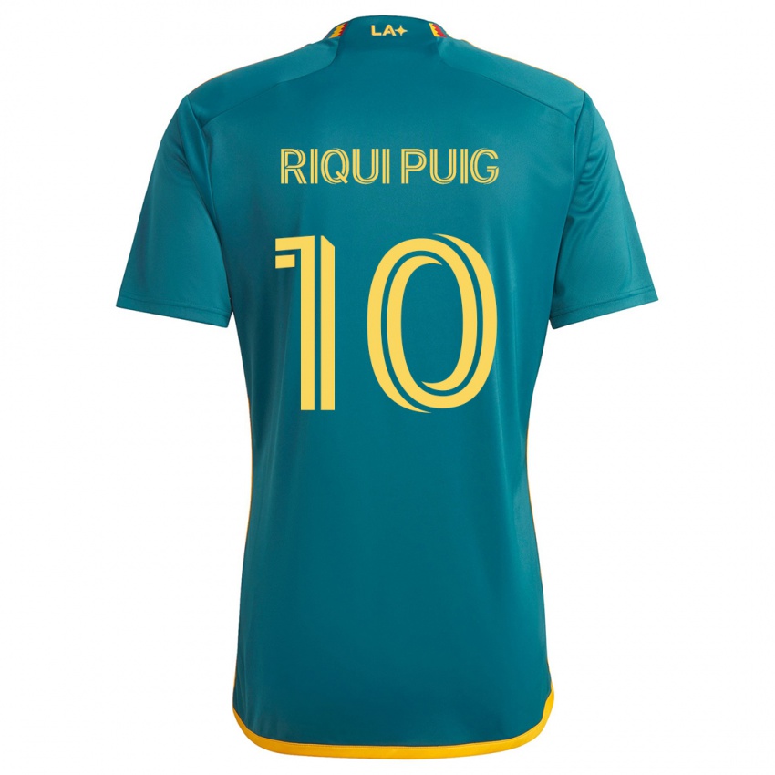 Niño Camiseta Riqui Puig #10 Verde Amarillo 2ª Equipación 2024/25 La Camisa México