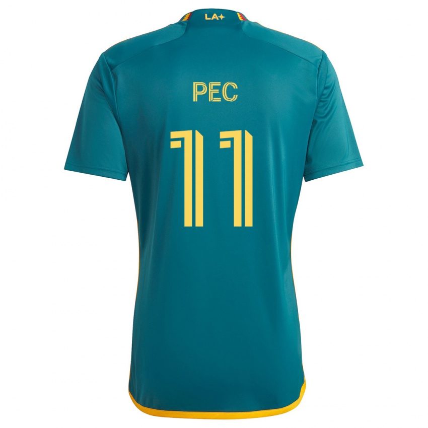 Niño Camiseta Gabriel Pec #11 Verde Amarillo 2ª Equipación 2024/25 La Camisa México