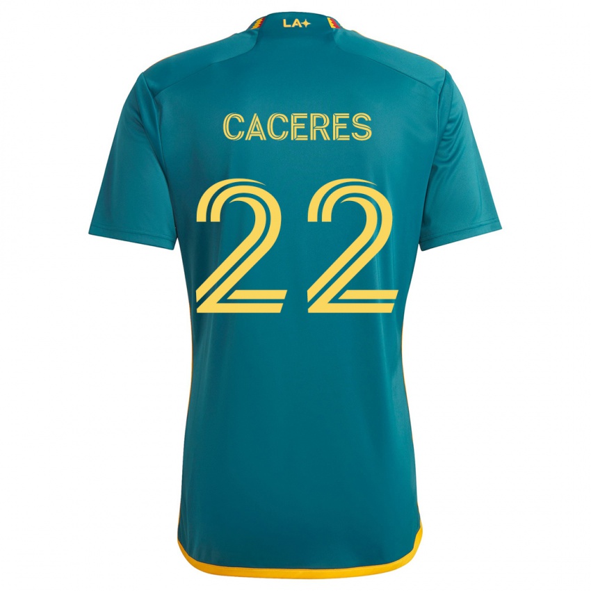 Niño Camiseta Martín Cáceres #22 Verde Amarillo 2ª Equipación 2024/25 La Camisa México