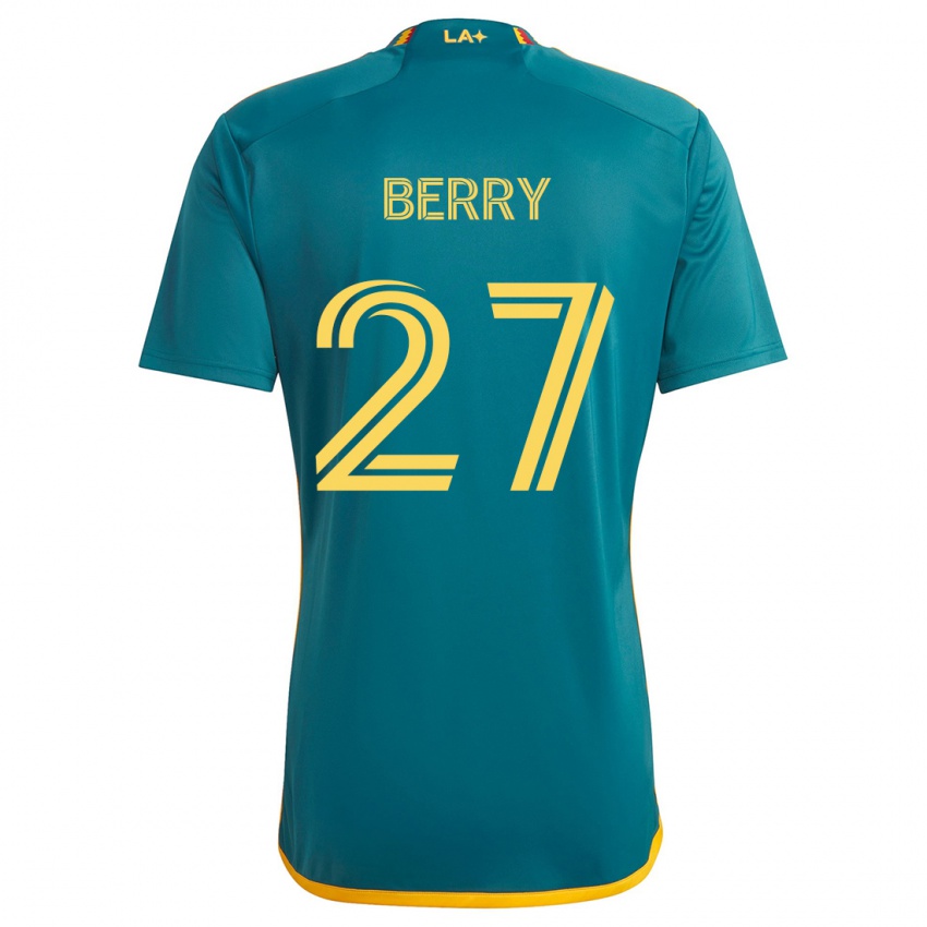 Niño Camiseta Miguel Berry #27 Verde Amarillo 2ª Equipación 2024/25 La Camisa México