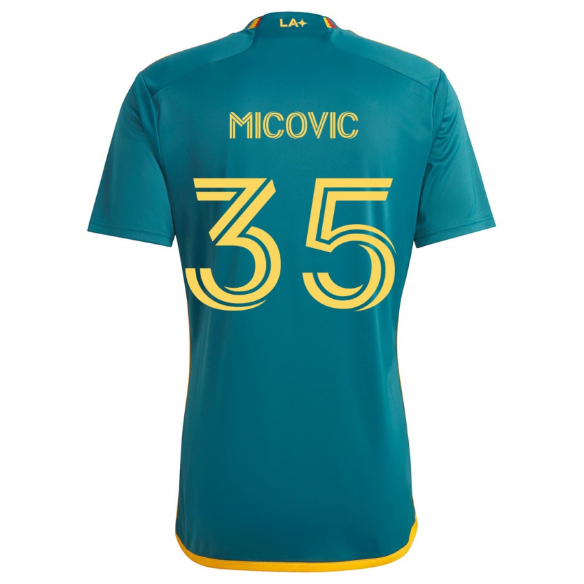 Niño Camiseta Novak Micovic #35 Verde Amarillo 2ª Equipación 2024/25 La Camisa México