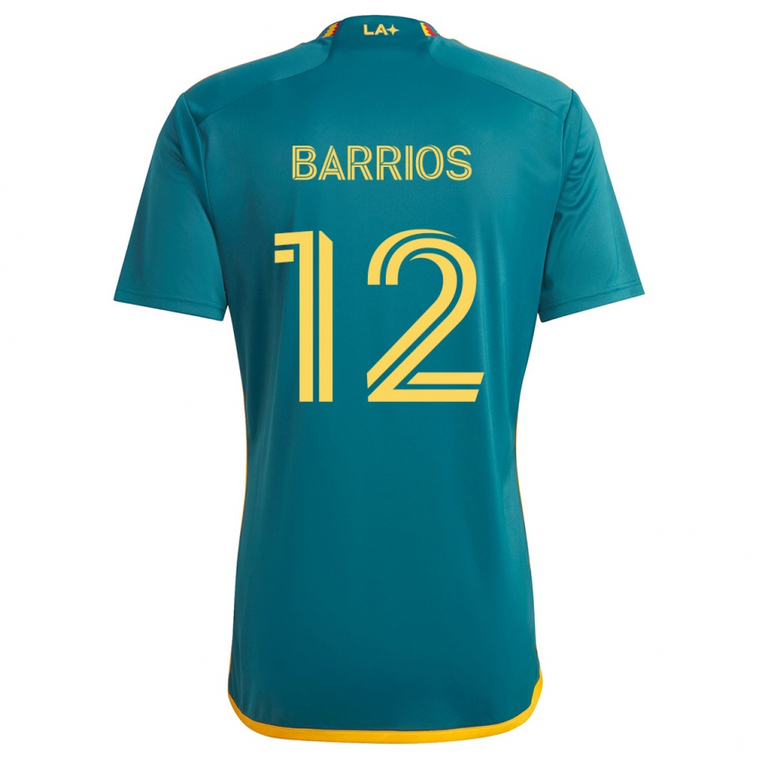 Niño Camiseta Michael Barrios #12 Verde Amarillo 2ª Equipación 2024/25 La Camisa México