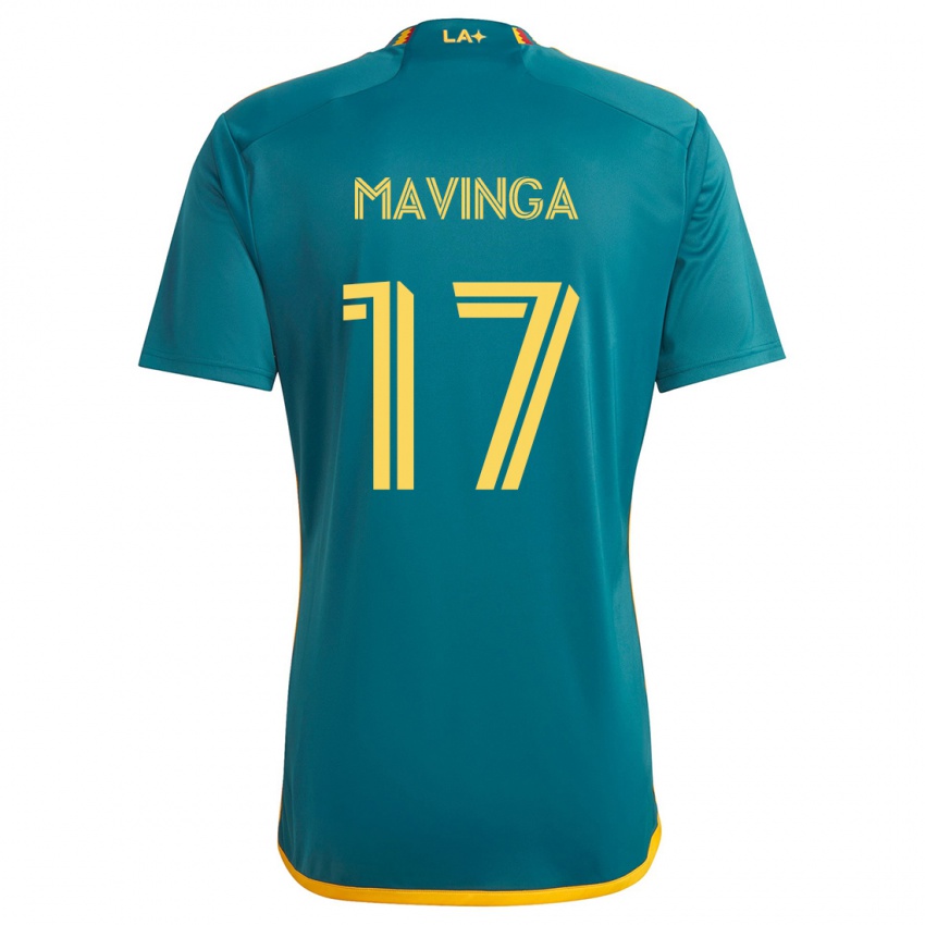 Niño Camiseta Chris Mavinga #17 Verde Amarillo 2ª Equipación 2024/25 La Camisa México