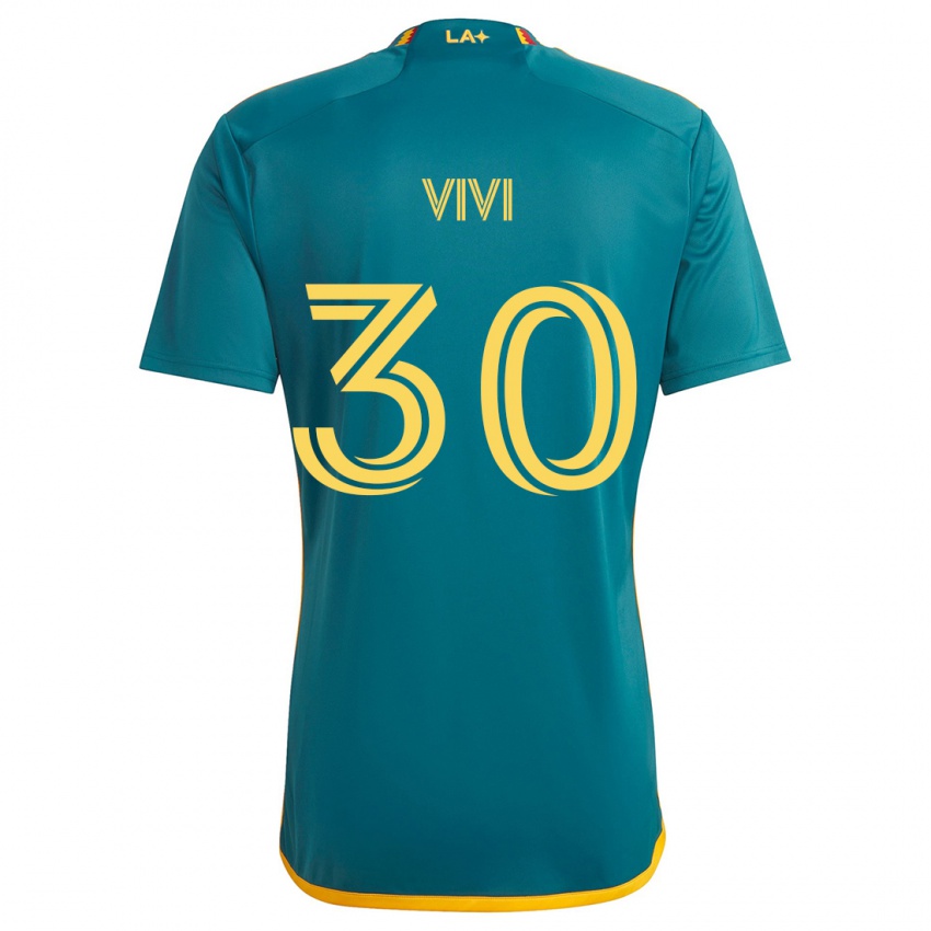 Niño Camiseta Gino Vivi #30 Verde Amarillo 2ª Equipación 2024/25 La Camisa México