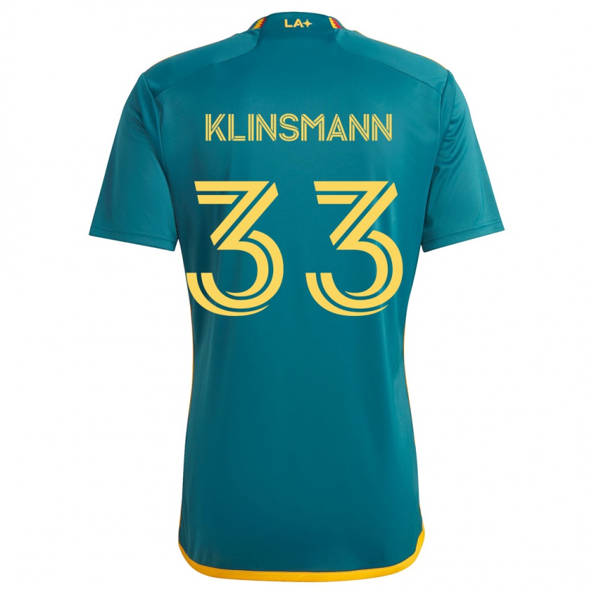 Niño Camiseta Jonathan Klinsmann #33 Verde Amarillo 2ª Equipación 2024/25 La Camisa México