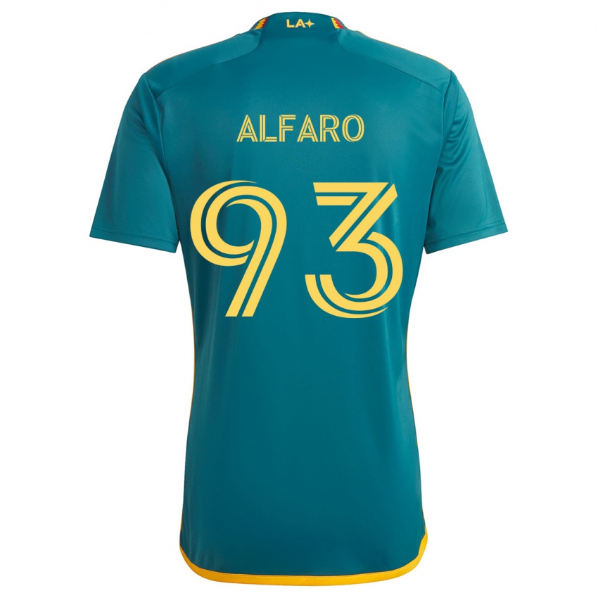 Niño Camiseta Tony Alfaro #93 Verde Amarillo 2ª Equipación 2024/25 La Camisa México