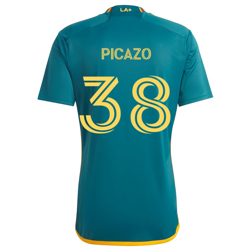 Niño Camiseta Axel Picazo #38 Verde Amarillo 2ª Equipación 2024/25 La Camisa México