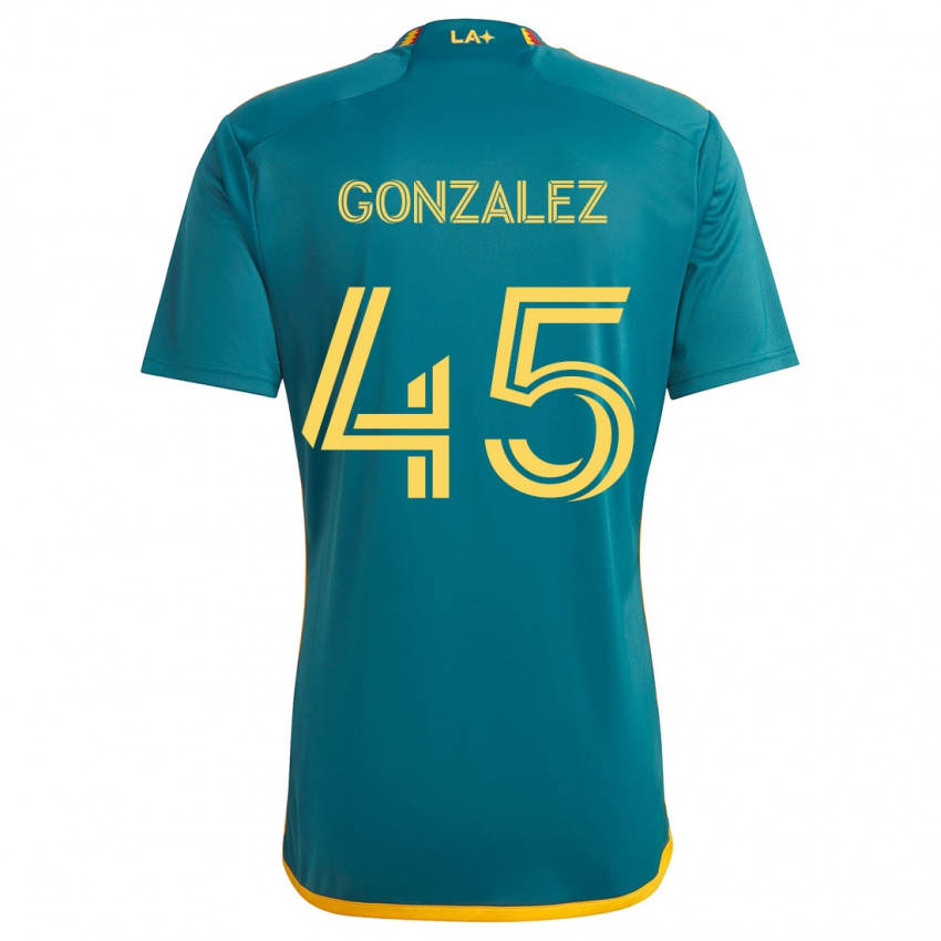 Niño Camiseta Adrián González #45 Verde Amarillo 2ª Equipación 2024/25 La Camisa México