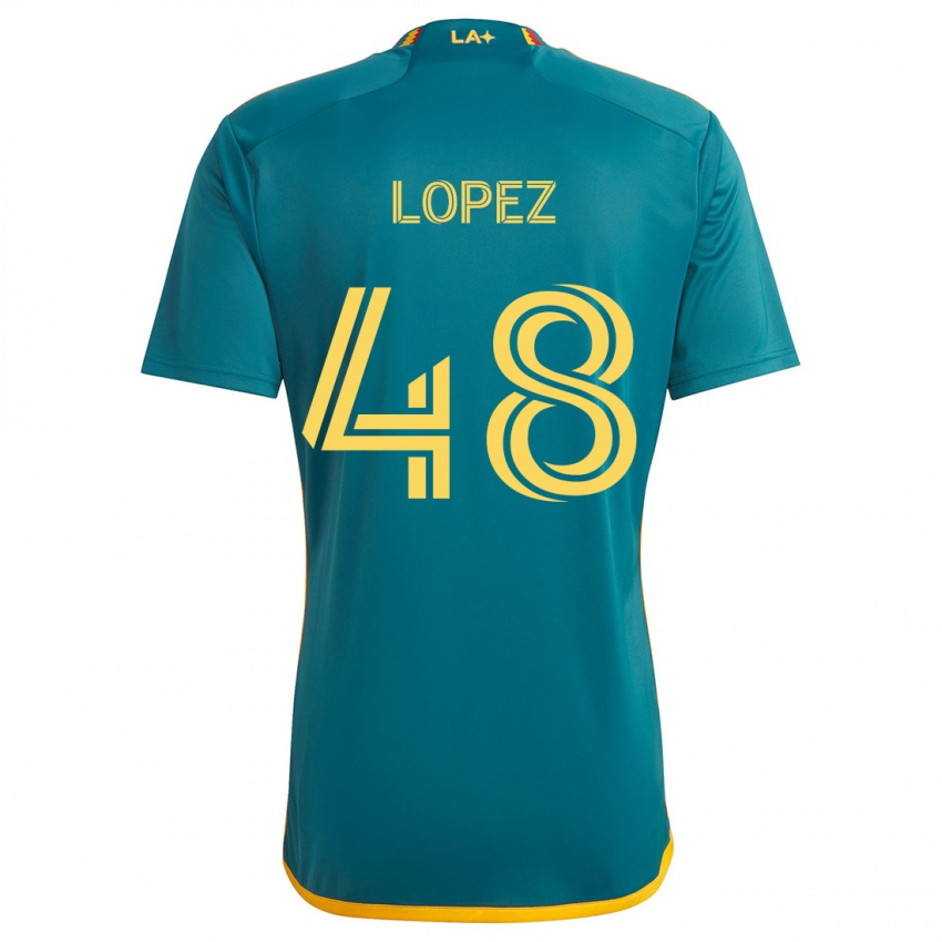 Niño Camiseta Diego López #48 Verde Amarillo 2ª Equipación 2024/25 La Camisa México