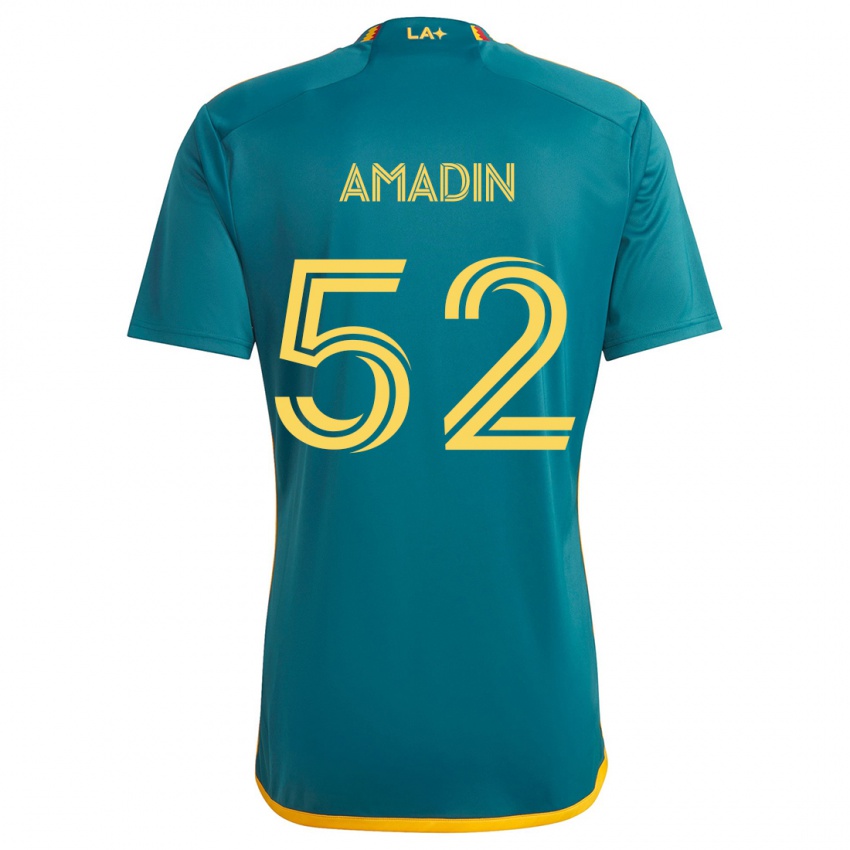 Niño Camiseta Elijah Amadin #52 Verde Amarillo 2ª Equipación 2024/25 La Camisa México