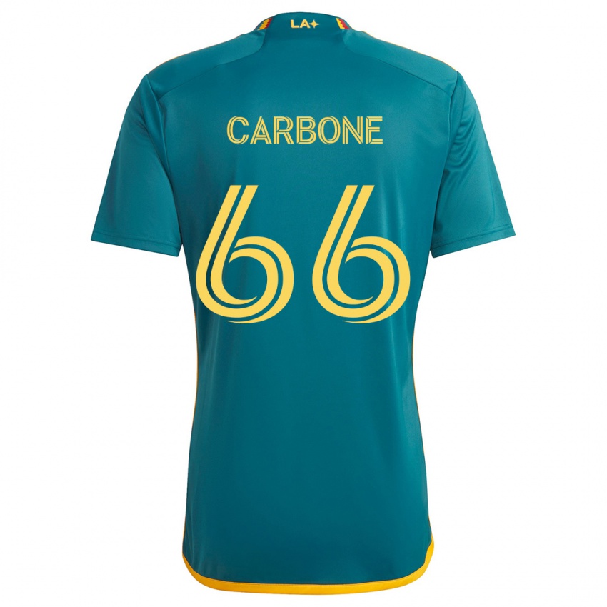 Niño Camiseta Matteo Carbone #66 Verde Amarillo 2ª Equipación 2024/25 La Camisa México