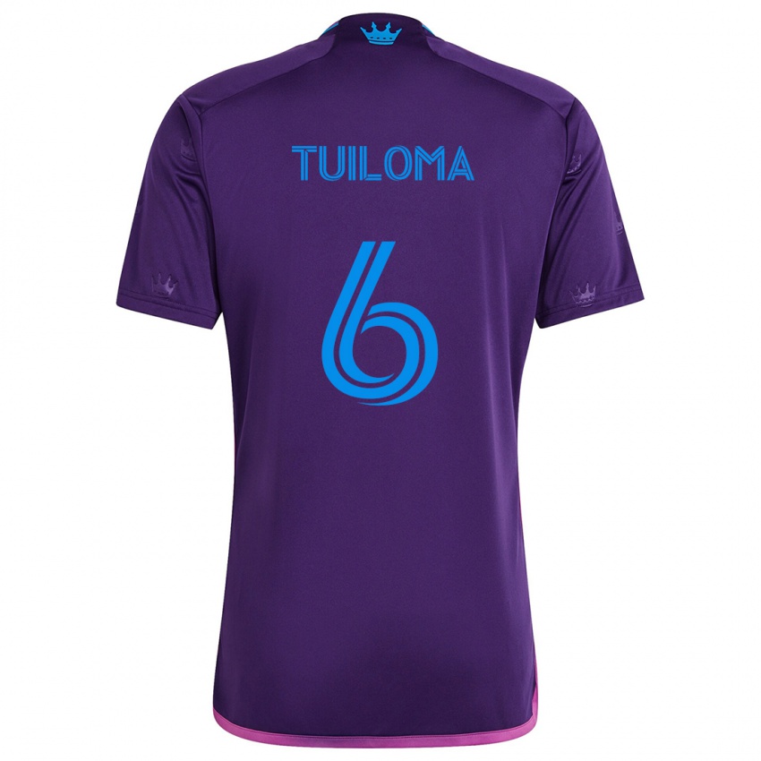 Niño Camiseta Bill Tuiloma #6 Azul Morado 2ª Equipación 2024/25 La Camisa México