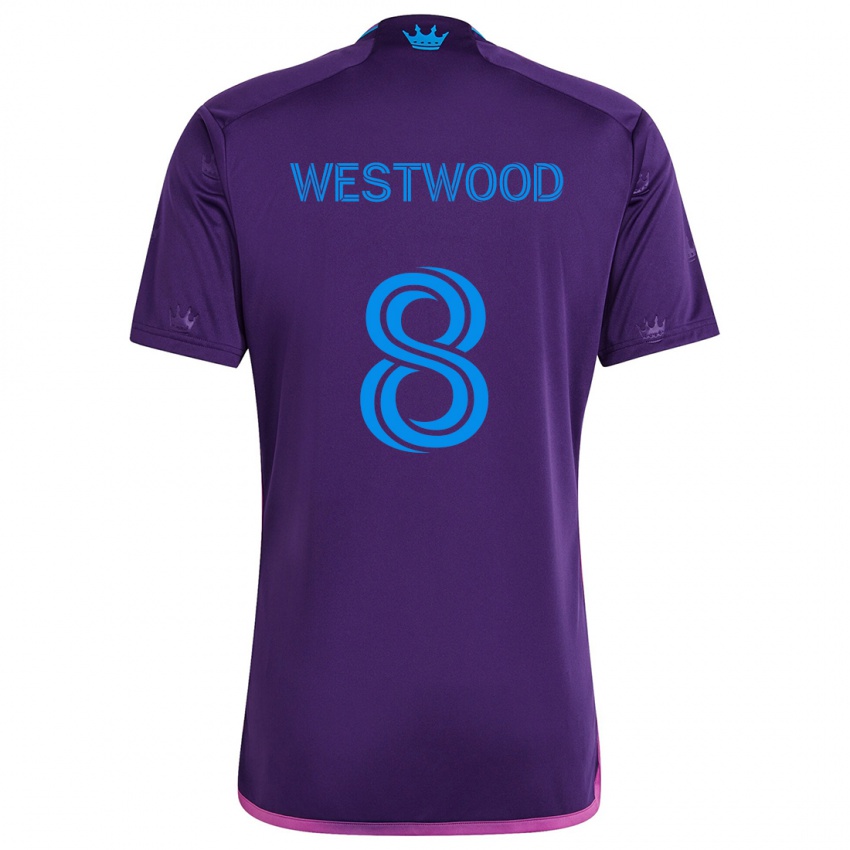 Niño Camiseta Ashley Westwood #8 Azul Morado 2ª Equipación 2024/25 La Camisa México