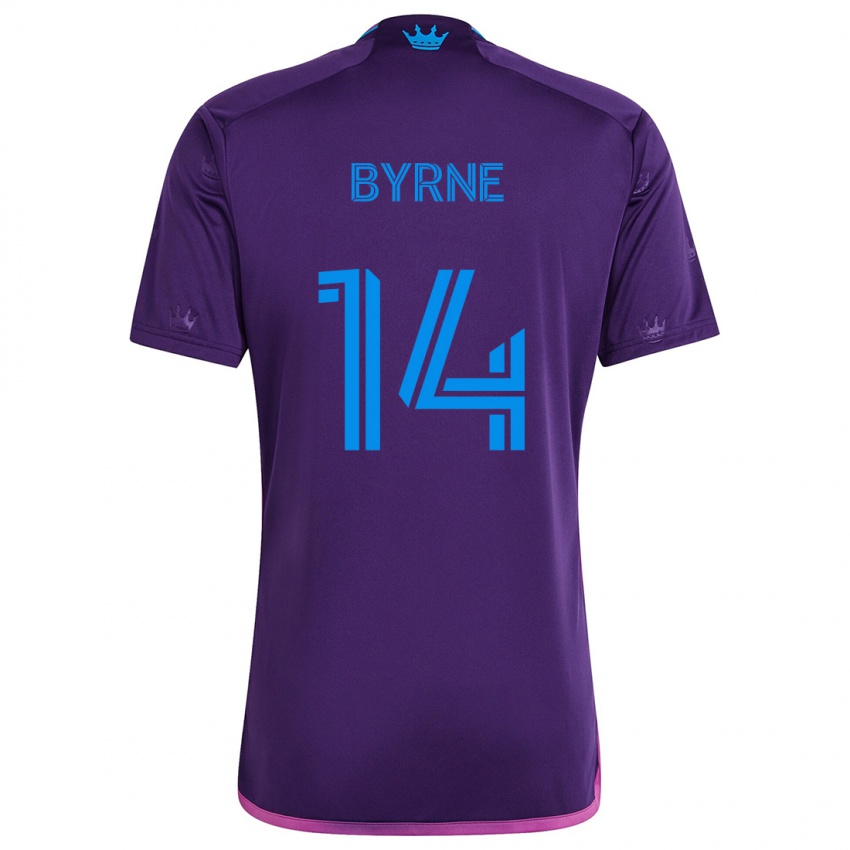 Niño Camiseta Nathan Byrne #14 Azul Morado 2ª Equipación 2024/25 La Camisa México