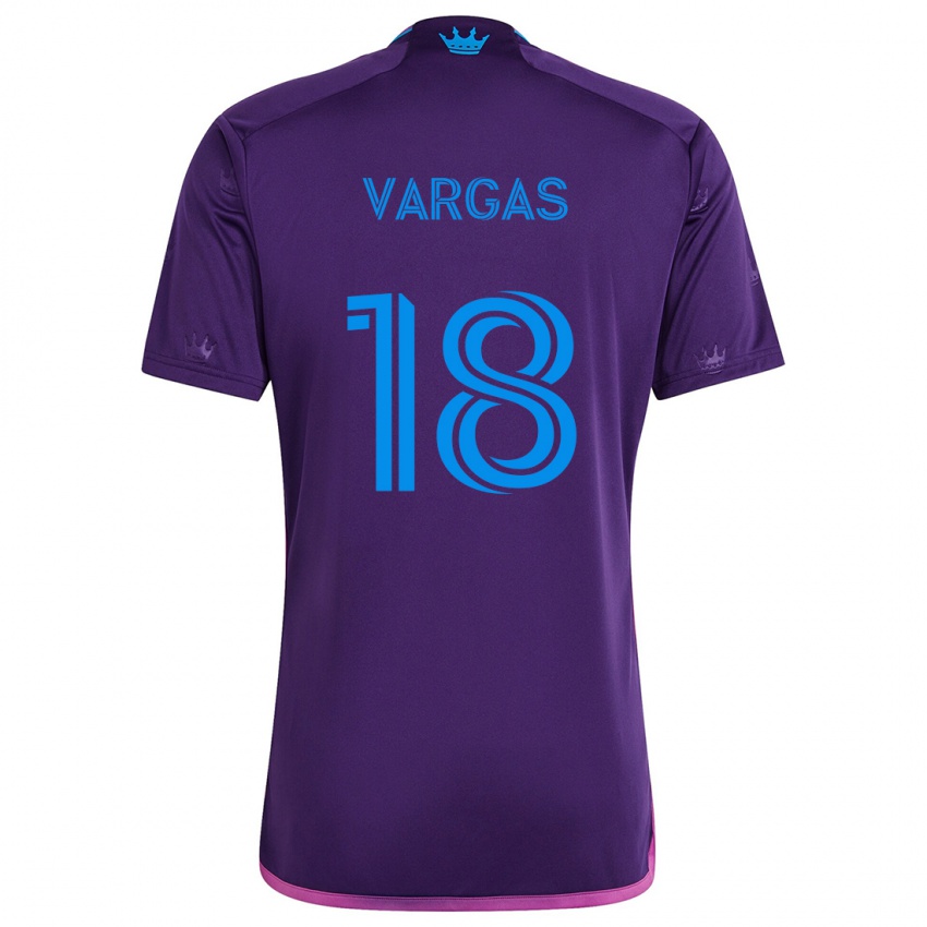 Niño Camiseta Kerwin Vargas #18 Azul Morado 2ª Equipación 2024/25 La Camisa México