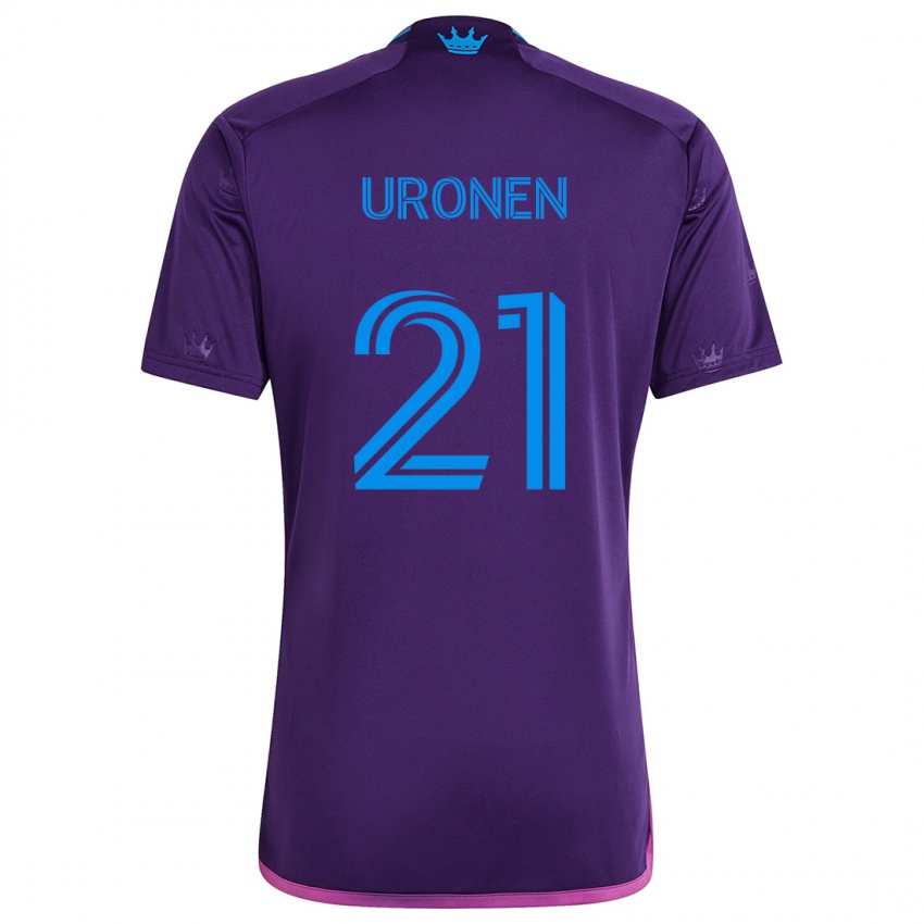 Niño Camiseta Jere Uronen #21 Azul Morado 2ª Equipación 2024/25 La Camisa México