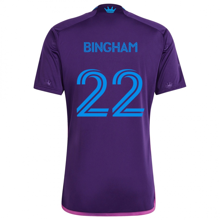 Niño Camiseta David Bingham #22 Azul Morado 2ª Equipación 2024/25 La Camisa México