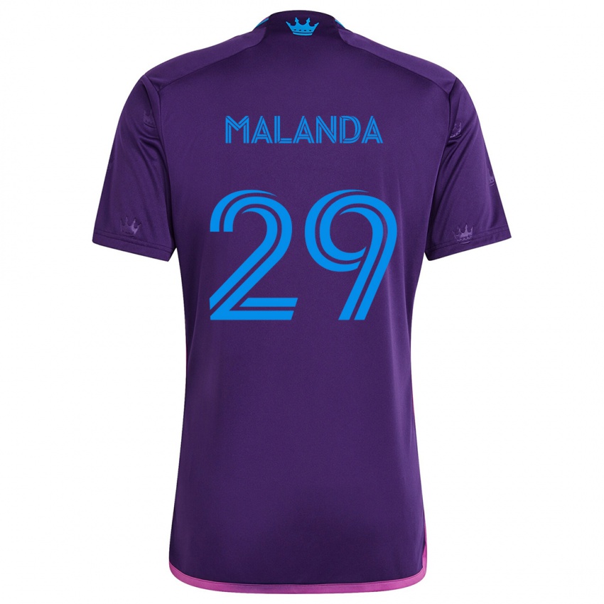 Niño Camiseta Adilson Malanda #29 Azul Morado 2ª Equipación 2024/25 La Camisa México