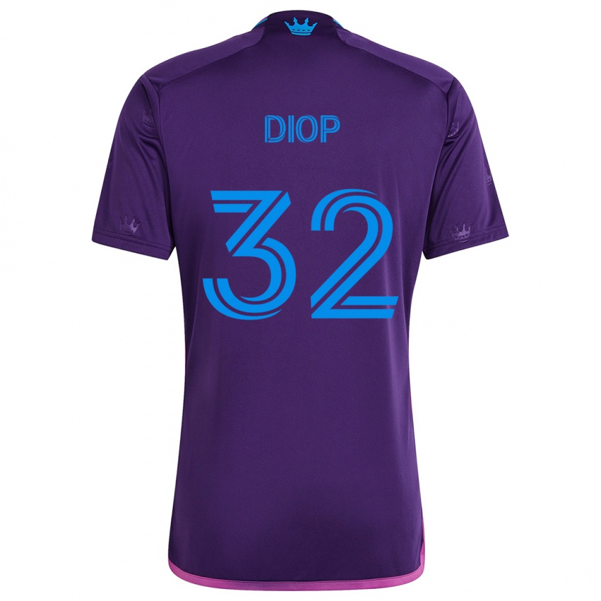 Niño Camiseta Hamady Diop #32 Azul Morado 2ª Equipación 2024/25 La Camisa México