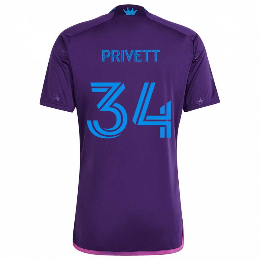 Niño Camiseta Andrew Privett #34 Azul Morado 2ª Equipación 2024/25 La Camisa México