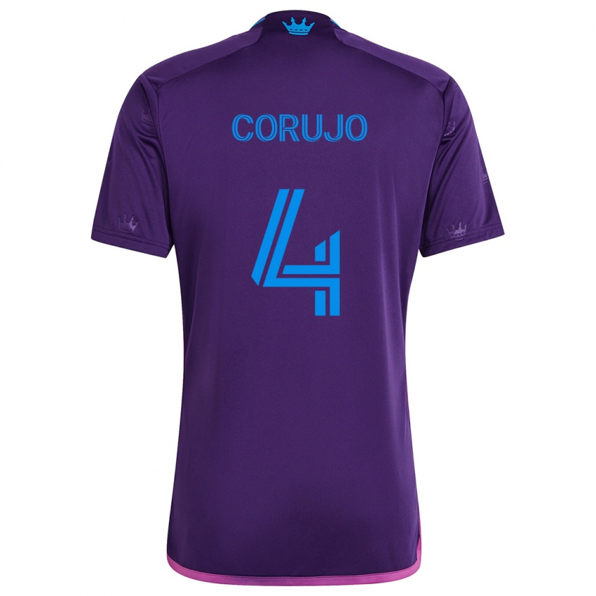 Niño Camiseta Guzmán Corujo #4 Azul Morado 2ª Equipación 2024/25 La Camisa México