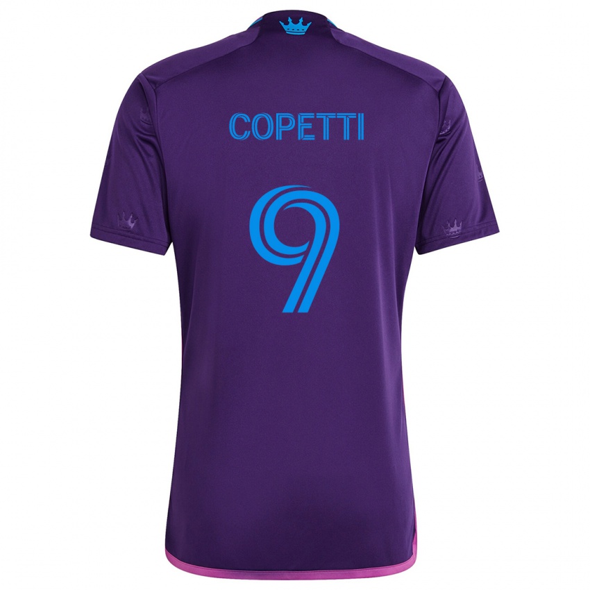 Niño Camiseta Enzo Copetti #9 Azul Morado 2ª Equipación 2024/25 La Camisa México