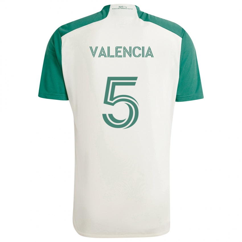 Niño Camiseta Jhojan Valencia #5 Colores Tostados Verde 2ª Equipación 2024/25 La Camisa México