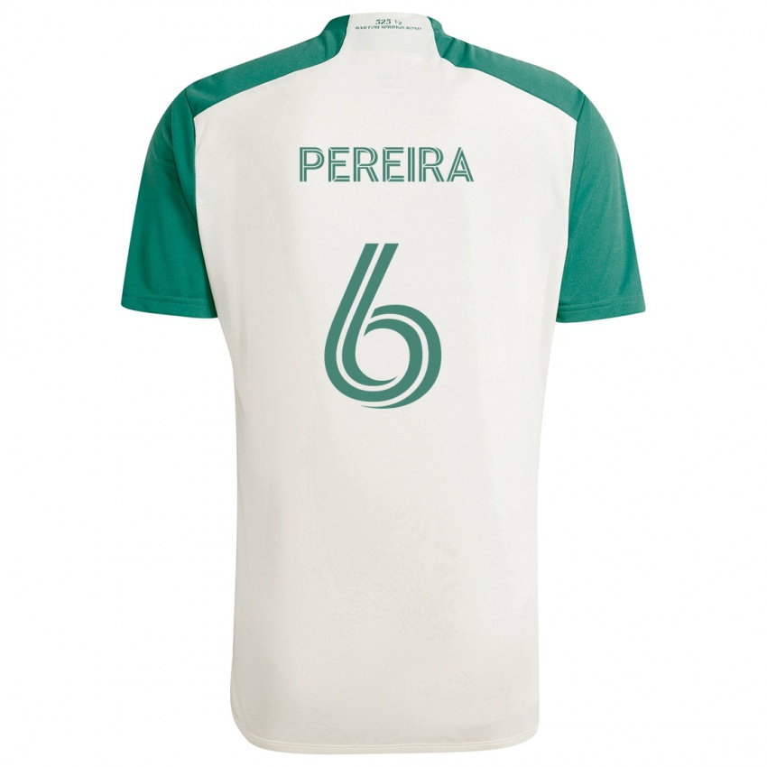 Niño Camiseta Daniel Pereira #6 Colores Tostados Verde 2ª Equipación 2024/25 La Camisa México