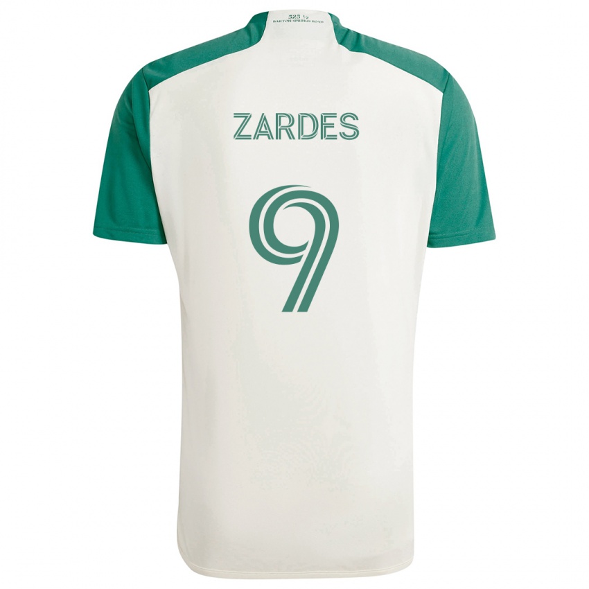 Niño Camiseta Gyasi Zardes #9 Colores Tostados Verde 2ª Equipación 2024/25 La Camisa México